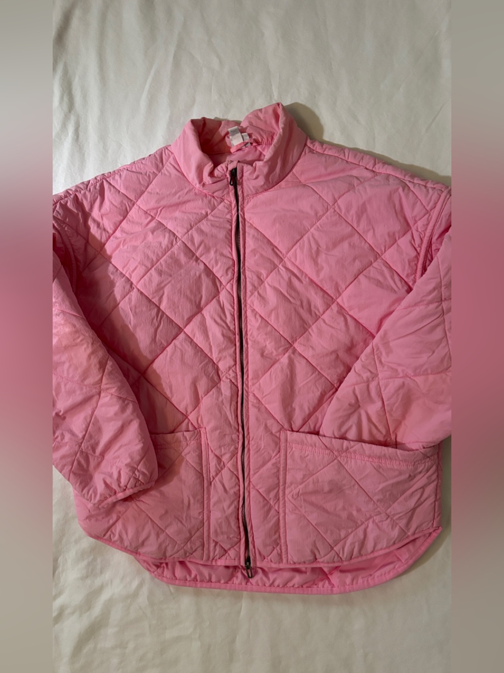 All in Motion Women’s XL Pink Quilted Jacket Full Zip Nylon Lightweight - Picture 3 of 8